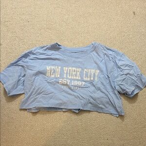 Aeropostale Light Blue Crop Boyfriend Tee